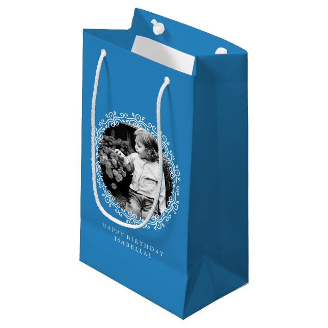 Petit Sac Cadeau Cadres photo Blue Fancy Swils (Devant Angle)