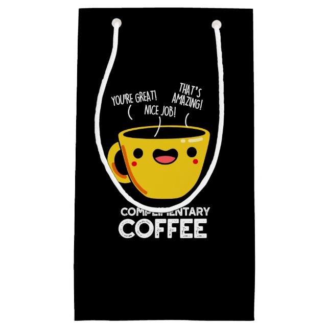 Petit Sac Cadeau Café gratuit amusant Boisson Pun foncé BG (Devant)