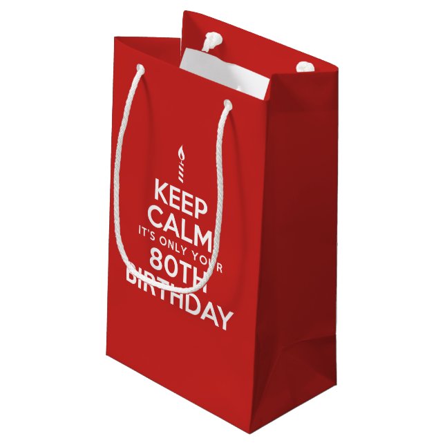 Petit Sac Cadeau Calme seulement 80e anniversaire (Dos Angle)