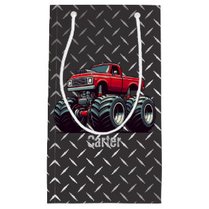 Petit Sac Cadeau Camion monstre rouge