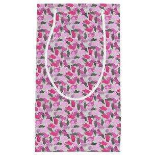 Petit Sac Cadeau Camouflage animal Silhouette rose