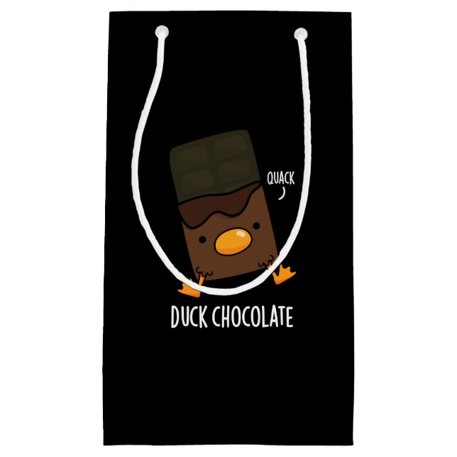 Petit Sac Cadeau Canard Chocolat Funny Dark Chocolate Pun Dark BG (Devant)
