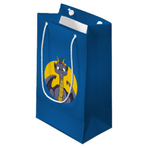 Petit Sac Cadeau Caricature de dragon violet