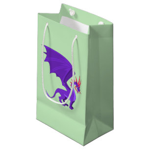 Petit Sac Cadeau Caricature de dragon violet