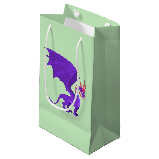 Petit Sac Cadeau Caricature de dragon violet (Devant Angle)