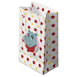 Petit Sac Cadeau Caricature d'hippopotame