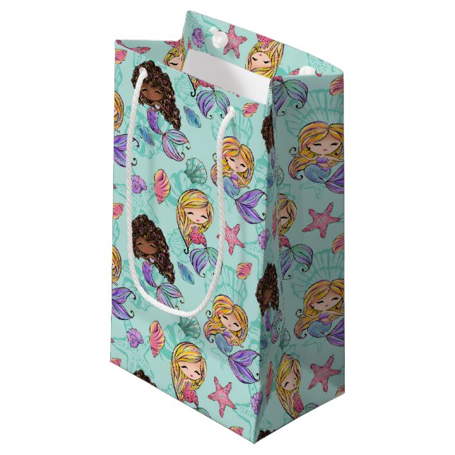 Petit Sac Cadeau carrelage mignon (Devant Angle)