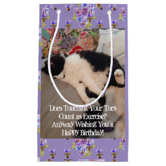 Petit Sac Cadeau Carte d'anniversaire Chat Smoking Touchant les Ort