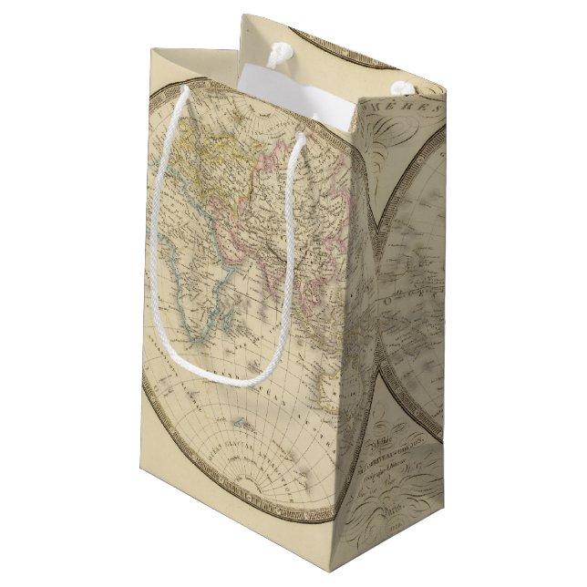 Petit Sac Cadeau Carte d'atlas du monde (Dos Angle)