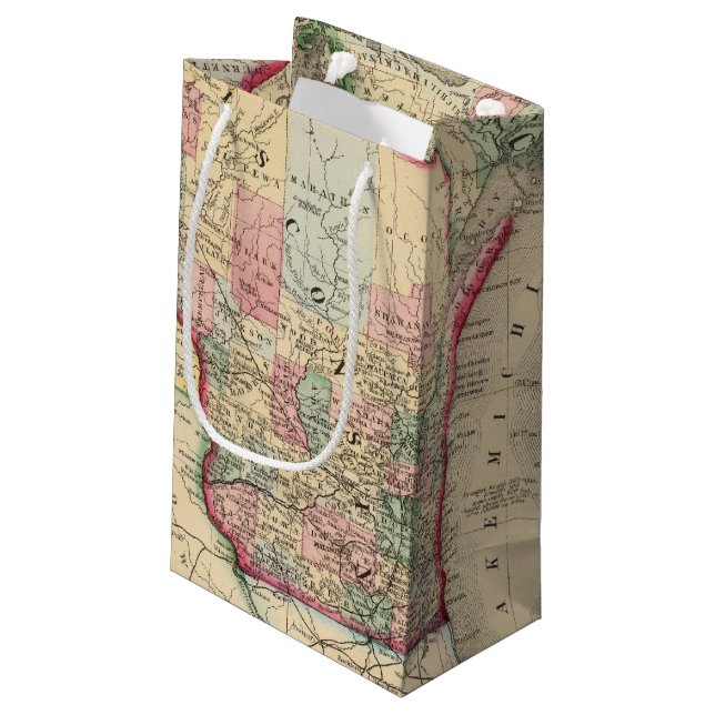 Petit Sac Cadeau Carte du Michigan, le Wisconsin par Mitchell (Dos Angle)