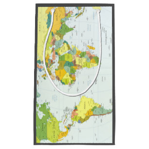 Petit Sac Cadeau Carte du monde Atlas Poster Politique : Décoration