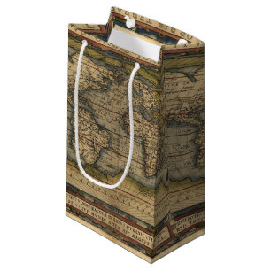 Petit Sac Cadeau Carte du monde Vintage Atlas Conception historique