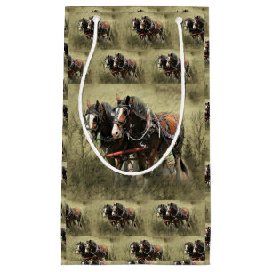 Petit Sac Cadeau Carte postale Patiné vintage Clydesdale