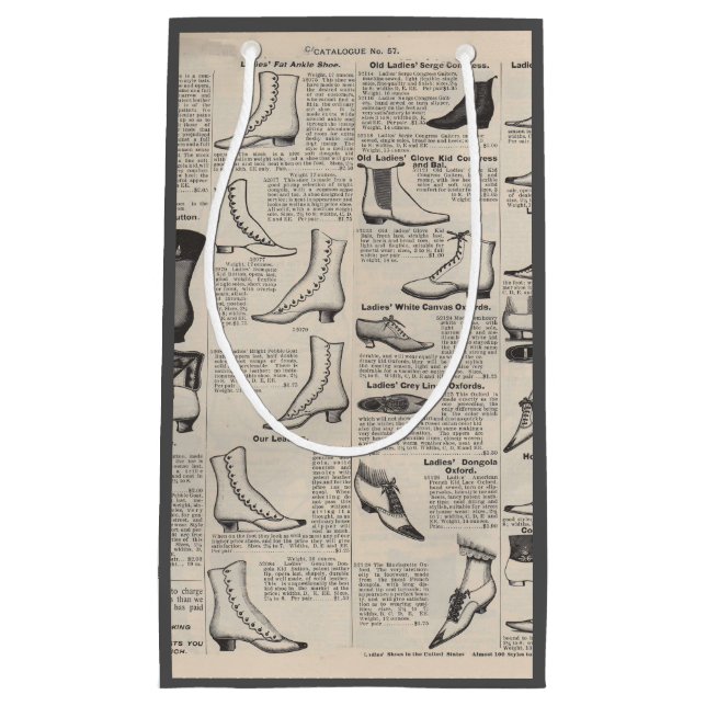 Petit Sac Cadeau Catalogue de chaussures pour dames vintage - 1900s (Devant)