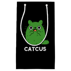 Petit Sac Cadeau Catcus Funny Chat Cactus Pun Dark BG