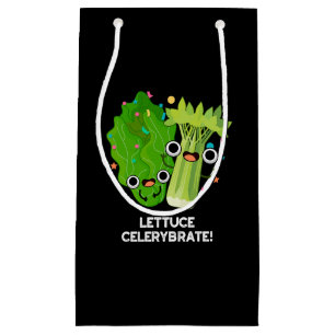 Petit Sac Cadeau Celerybrate de laitue Funny Veggie Pun Dark BG