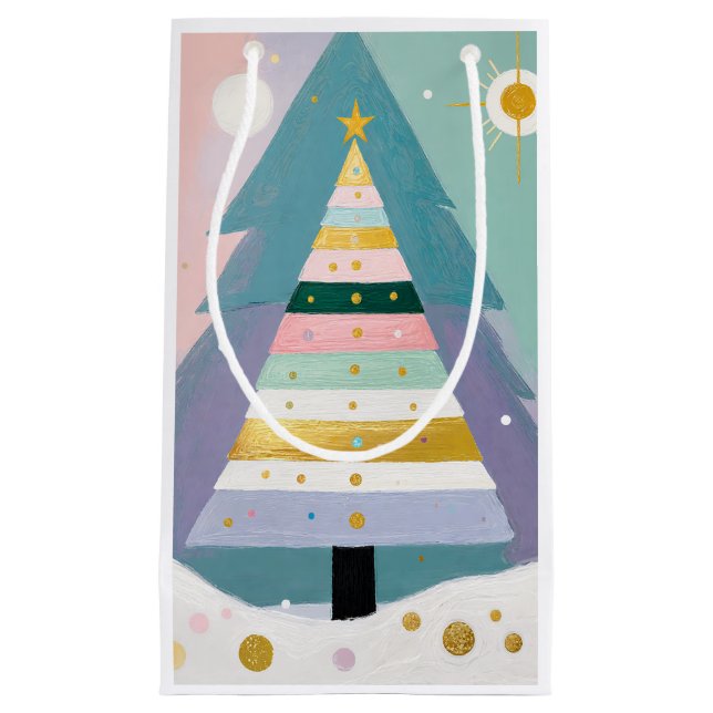 Petit Sac Cadeau Celestial Pastel Christmas Tree (Devant)