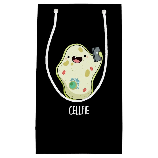 Petit Sac Cadeau Cellfie drôle Biologie Selfie Pun Dark BG (Devant)