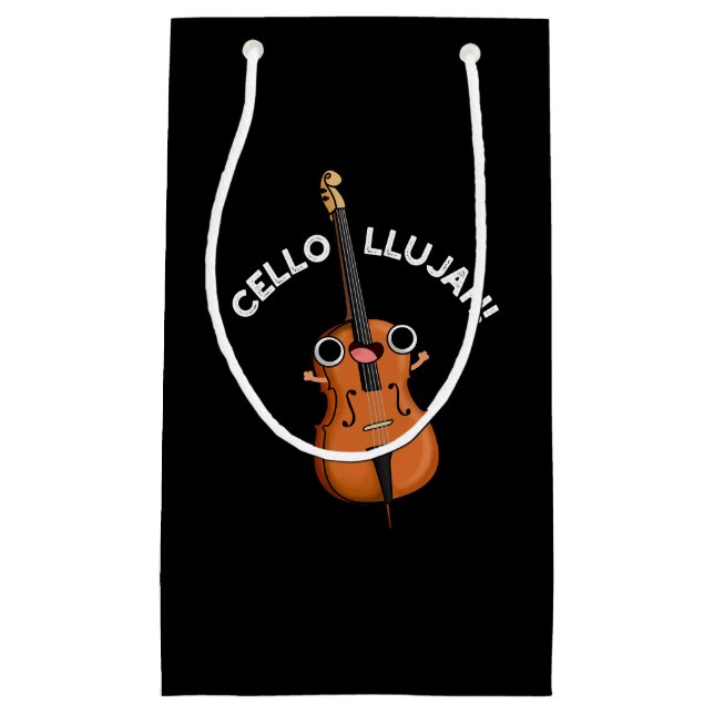 Petit Sac Cadeau Cello-llujah Funny Cello Pun Dark BG (Devant)