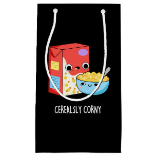 Petit Sac Cadeau Céréales Corny Funny Lait Céréal Pun sombre BG