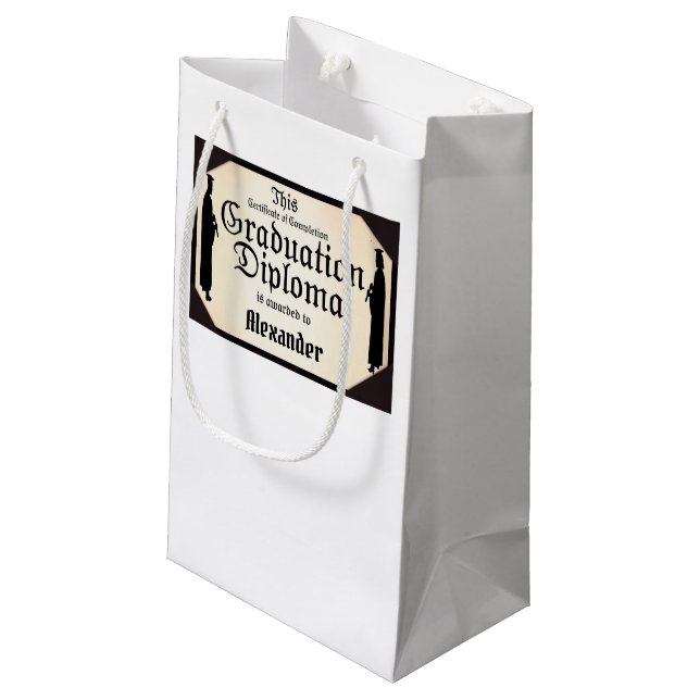 Petit Sac Cadeau Certificat d'obtention du diplôme (Dos Angle)