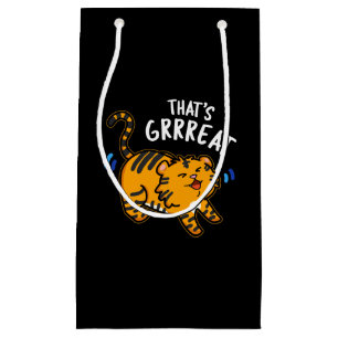 Petit Sac Cadeau C'est Grreat Funny Tiger Growl Pun Dark BG