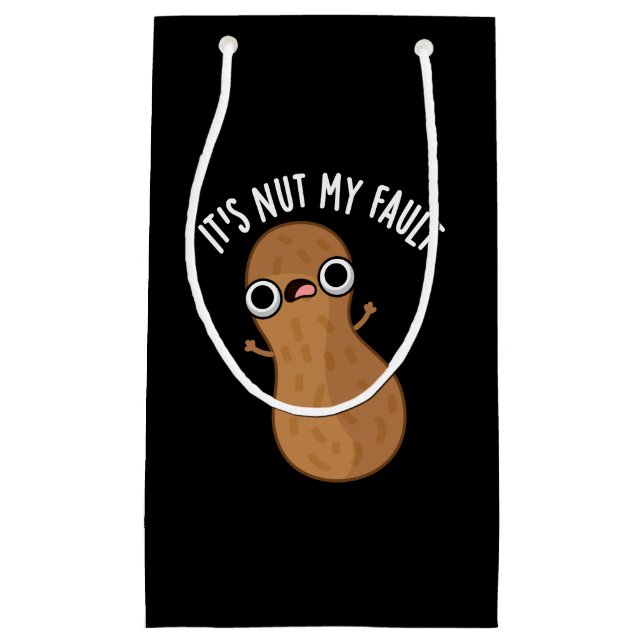 Petit Sac Cadeau C'est Nut My Fault Funny Peanut Pun Dark BG (Devant)