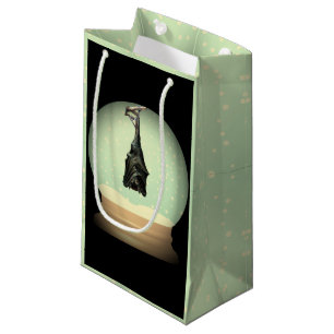 Petit Sac Cadeau Chanter la chauve-souris neige globe noir vintage