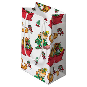 Petit Sac Cadeau Chat drôle de sirène de motif de Noël