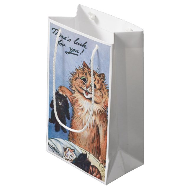 Petit Sac Cadeau Chat et chatons, Louis Wain (Devant Angle)
