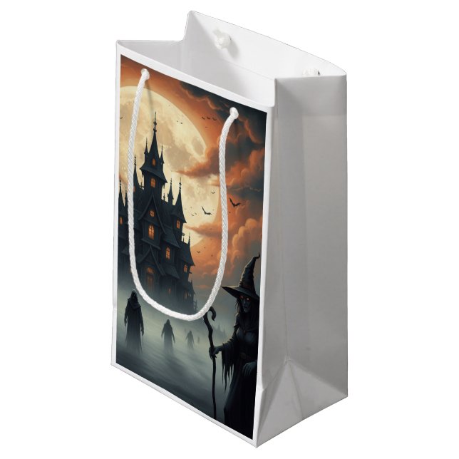 Petit Sac Cadeau Château éffrayant Halloween Treat Bags (Devant Angle)