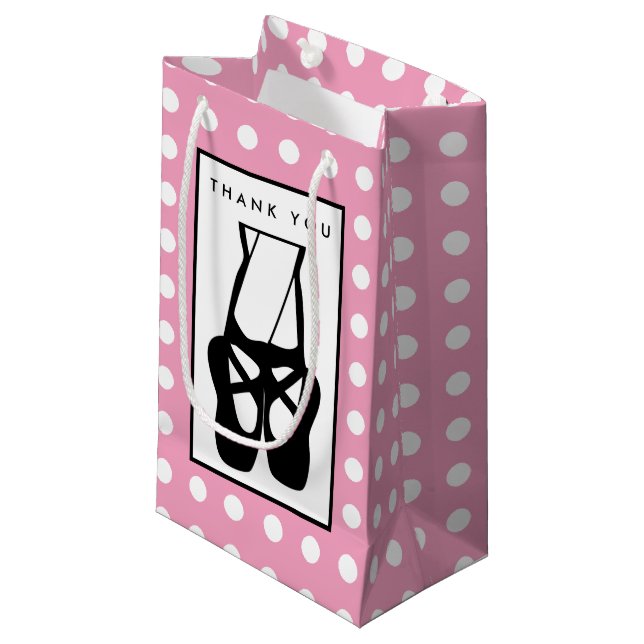 Petit Sac Cadeau Chaussons Bleu Noir En Pointe (Devant Angle)