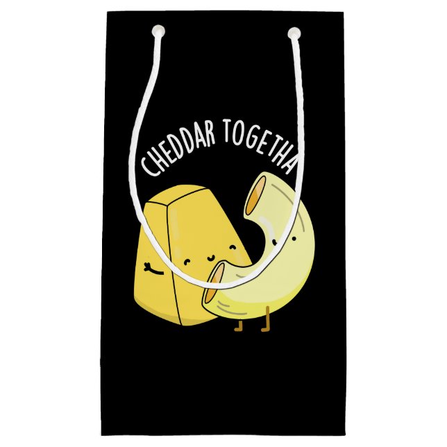 Petit Sac Cadeau Cheddar Ensemble Funny Food Pun Dark BG (Devant)