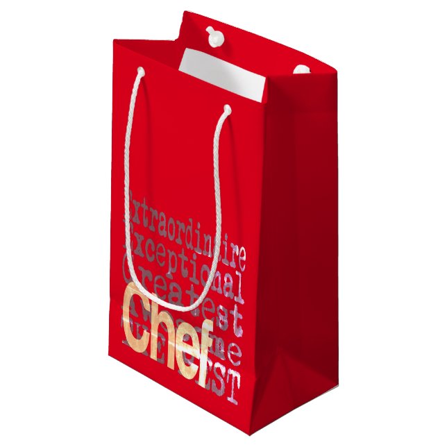 Petit Sac Cadeau Chef Extraordinaire (Devant Angle)