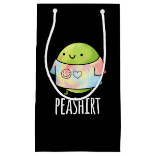 Petit Sac Cadeau Chemise de pois drôle Veggie Pea TShirt Pun foncé 