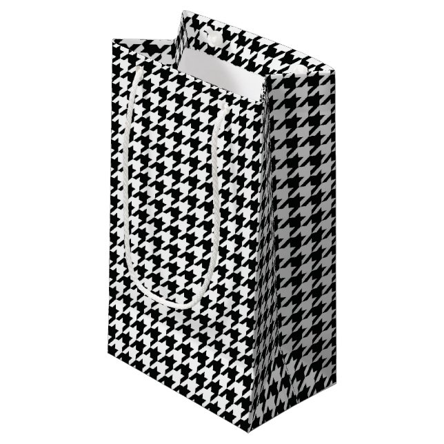 Petit Sac Cadeau Chèque de socle noir blanc classique (Devant Angle)