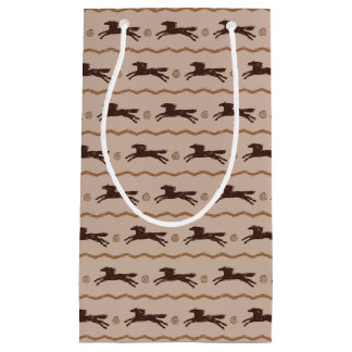 Petit Sac Cadeau Cheval Wild Pony Galloping sur Tan