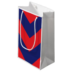 Petit Sac Cadeau Chevron Marine bleu et rouge N'importe quel ty
