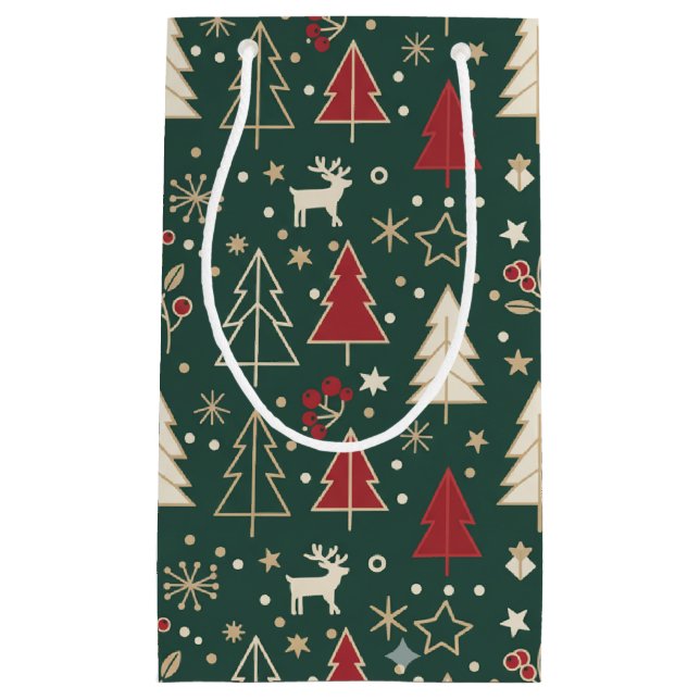 Petit Sac Cadeau Chic Nordic Winter Wonderland Seamless Pattern