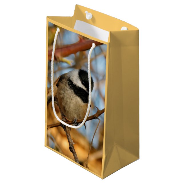 Petit Sac Cadeau Chickadee Songbird, Joli Espérant (Devant Angle)