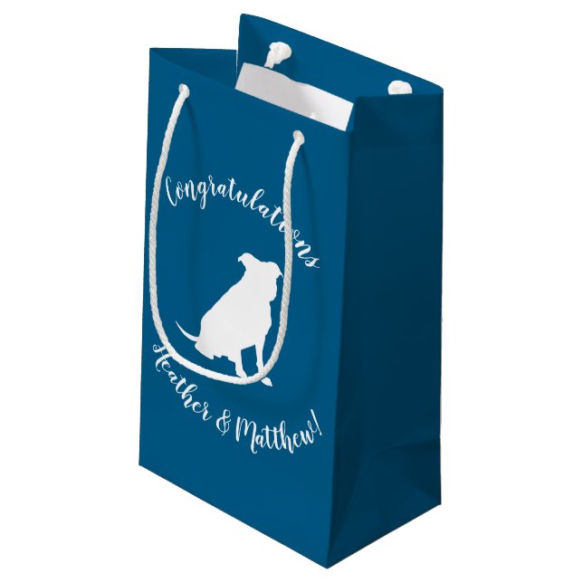 Petit Sac Cadeau Chien Baby shower Pit Pitbull Blue Boy (Dos Angle)