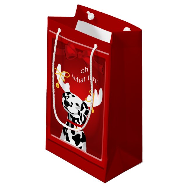 Petit Sac Cadeau Chien de Der Dalmatien amusant SGB (Devant Angle)