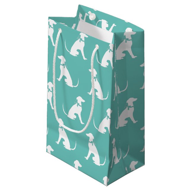 Petit Sac Cadeau Chien Greyhound Chiot (Devant Angle)