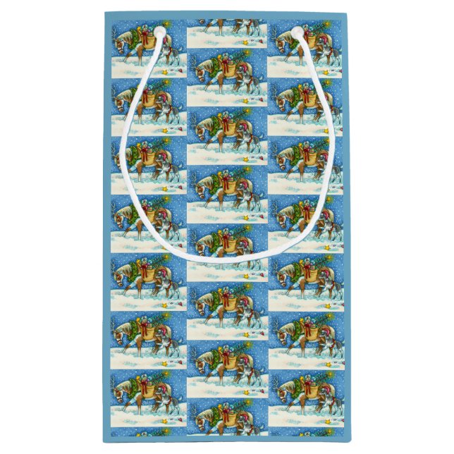 PETIT SAC CADEAU CHINCOTEAGUE NOËL PONIES, BELLES ET JOUETS SLEIGH (Dos)