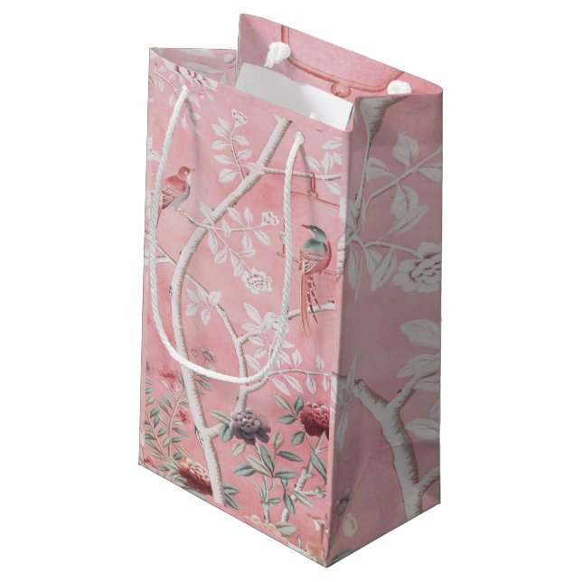 Petit Sac Cadeau Chinoiserie rose (Dos Angle)