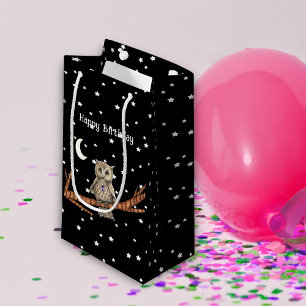 Petit Sac Cadeau Chouette d'anniversaire Crystal Collier Branche Lu