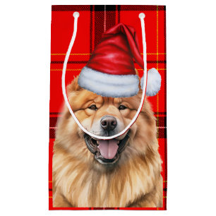 Petit Sac Cadeau Chow Chow Chien Red Holiday Jour de Noël Planté