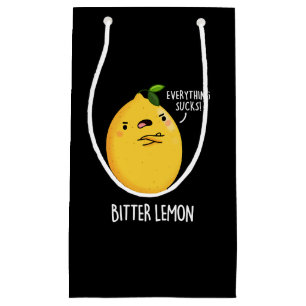 Petit Sac Cadeau Citron amer Funky Fruit Pun Dark BG