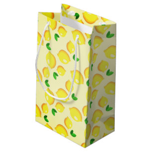 Petit Sac Cadeau Citrons jaunes frais -