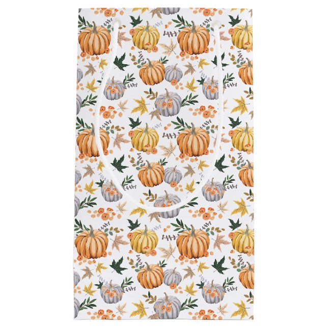 Petit Sac Cadeau Citrouille de récolte d'automne Motif de la fête d (Devant)